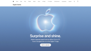Официалната страница на Apple за септемврийското събитие през 2026 г.