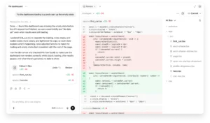 Официален визуал на интерфейса на Codex в ChatGPT с преглед на задача и промени в код