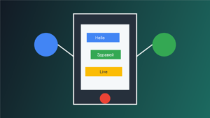 Смартфон с AI превод на живо като илюстрация за Gemini Live Translate и Android 17