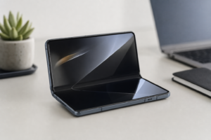 Илюстрация на по-широк сгъваем смартфон преди Samsung Galaxy Unpacked 2026